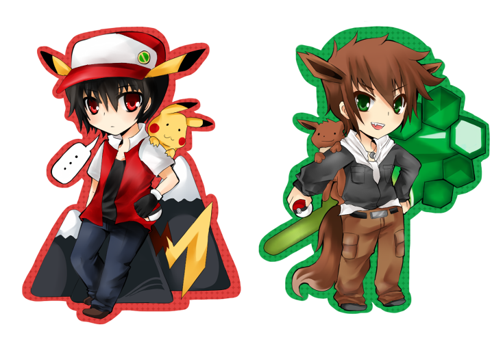 Red and Green Chibis