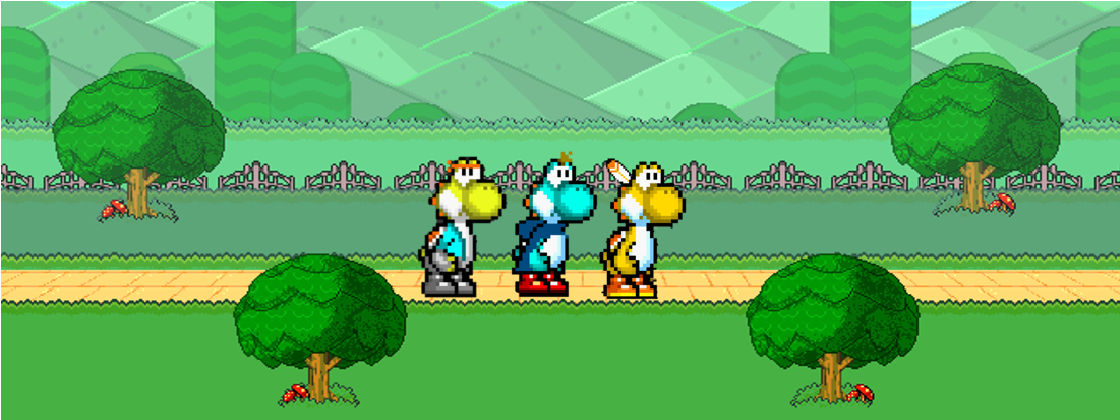 3 Yoshis on a Stroll by BowserArts on DeviantArt