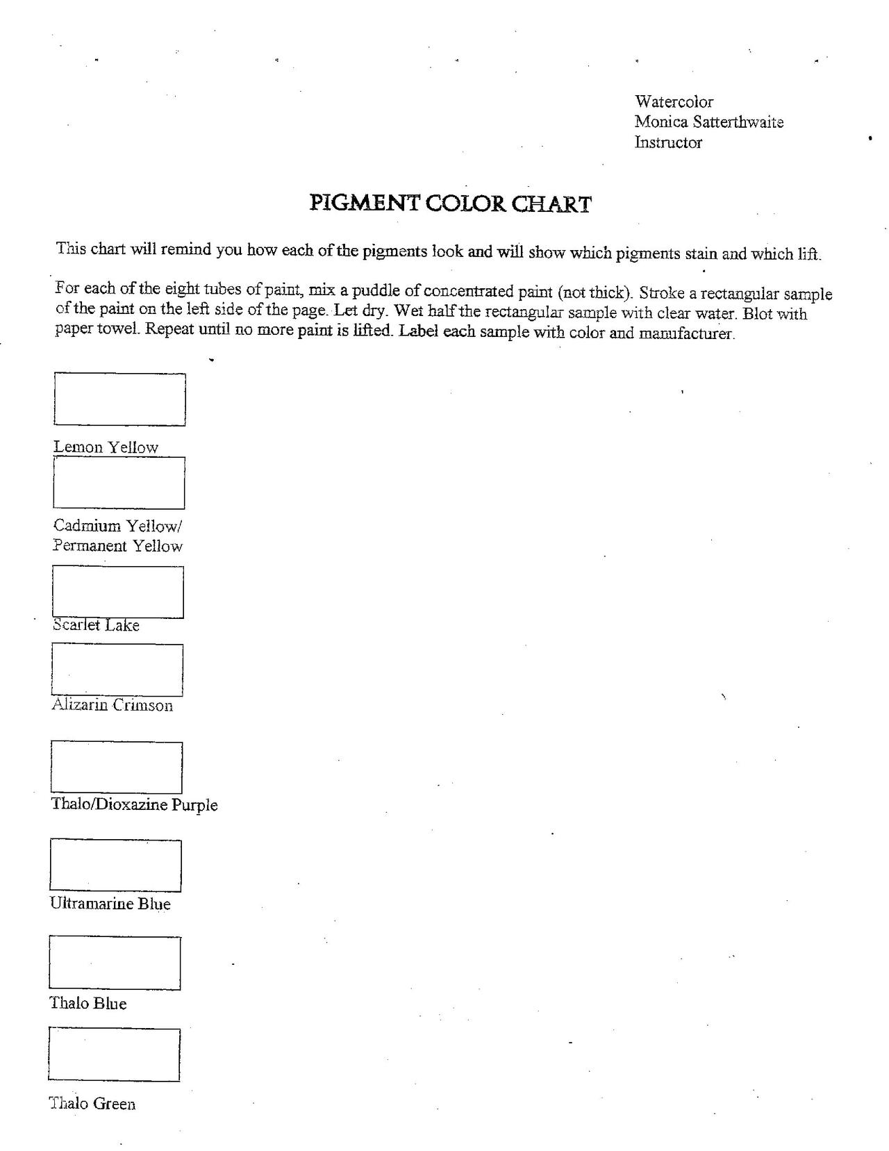 1st Lessen - Pigment Color Chart by MinaDevigod on DeviantArt