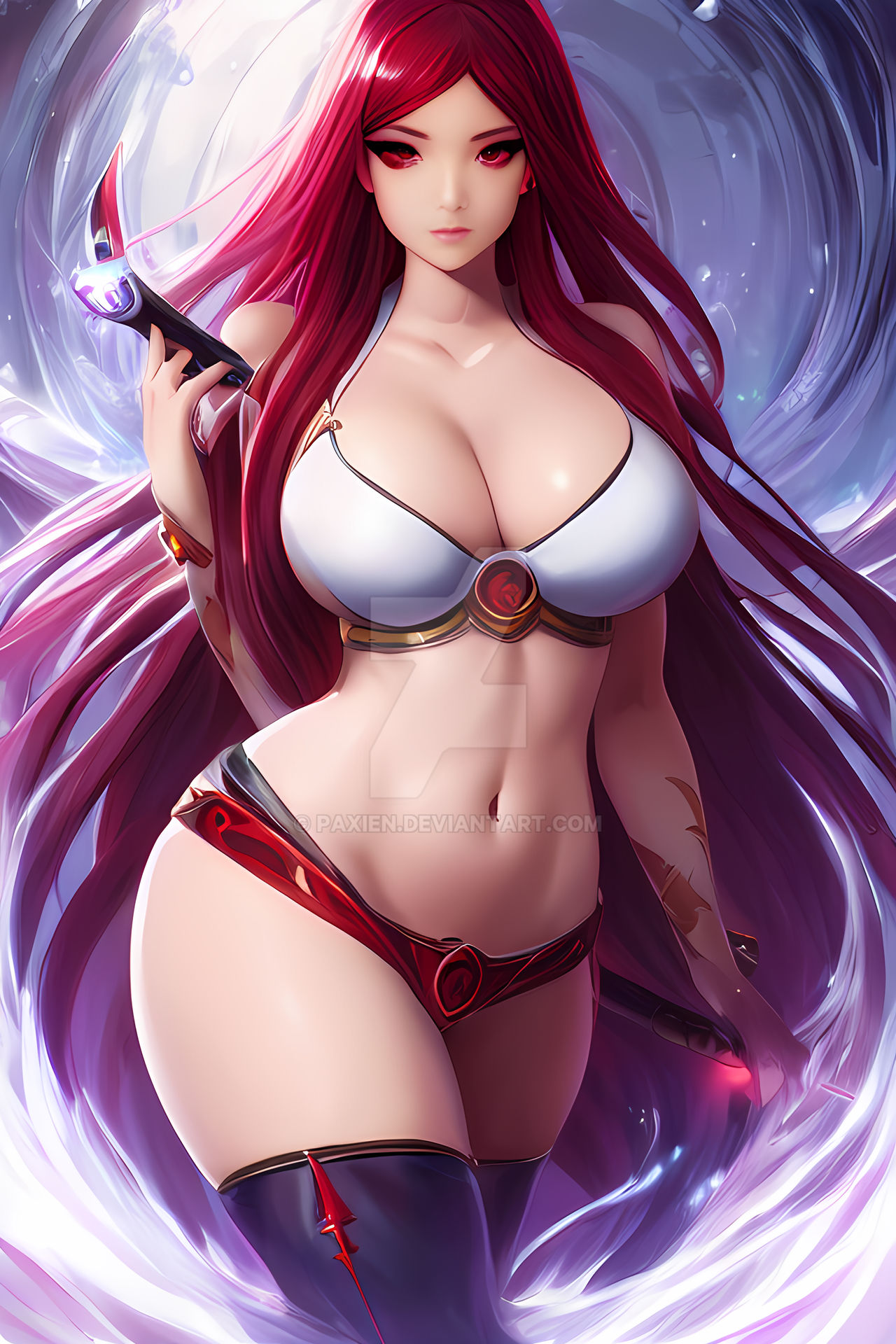An Anime Art Of Beautiful Curvy Girl With White Gi by Paxien on DeviantArt