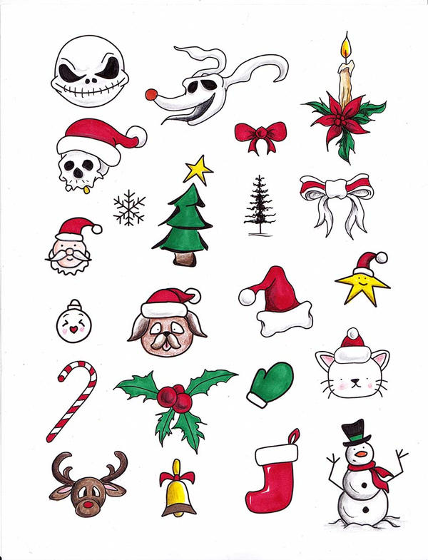 Christmas Tattoo Flash Design!! by Halasaar01 on DeviantArt