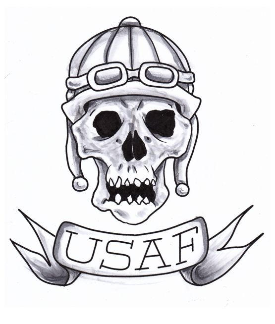 Traditional Pilot Skull Tattoo Design! by Halasaar01 on DeviantArt