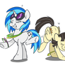Vinyl Scratch and Wild Fire Rock Out