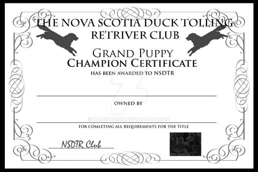 Grand Puppy Champion Certificate