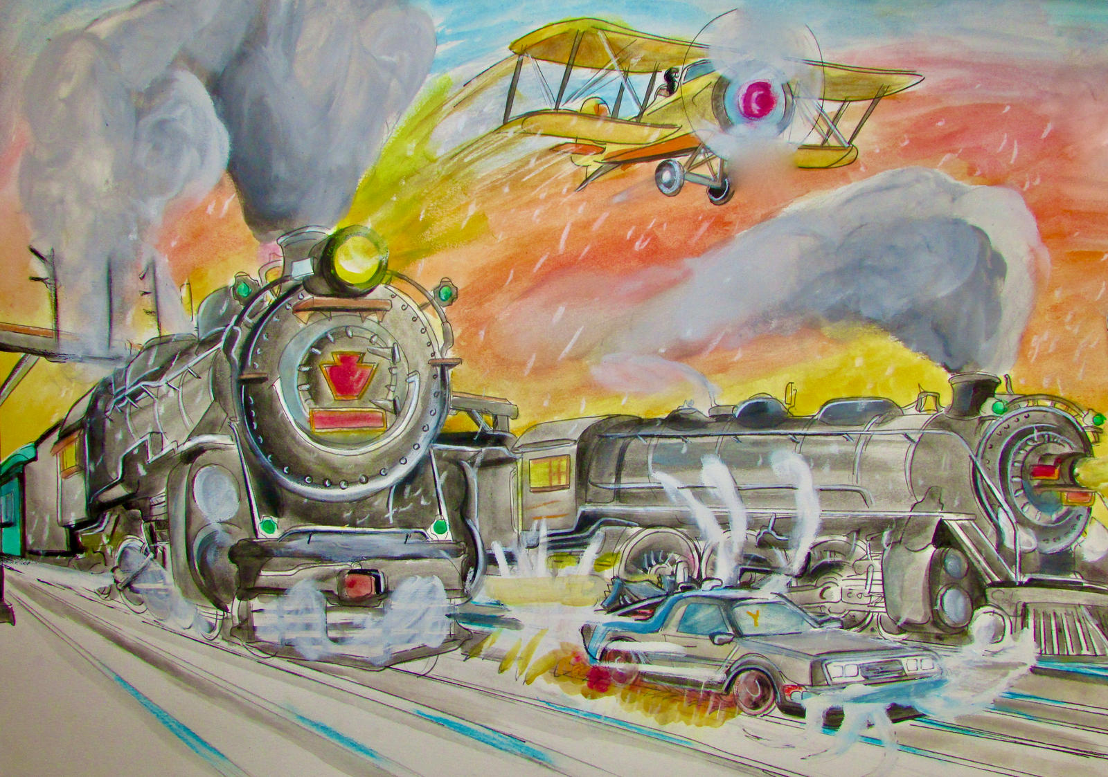 Planes, Trains, and...Deloreans? by RPM1000 on DeviantArt