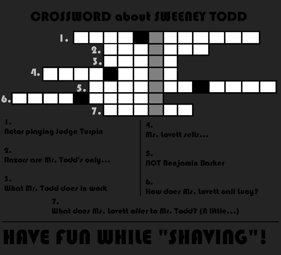 Crossword: Sweeney Todd by Cygnicantus on DeviantArt Crossword: Sweeney Todd by Cygnicantus on DeviantArt