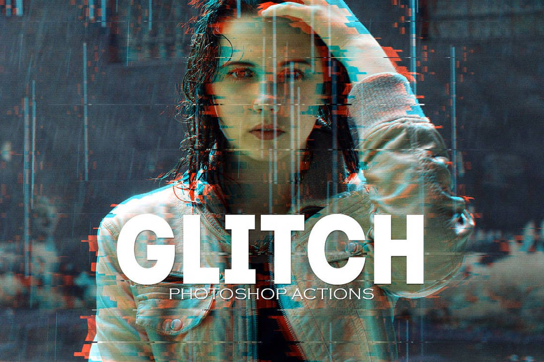 pro glitch photoshop psd actions by