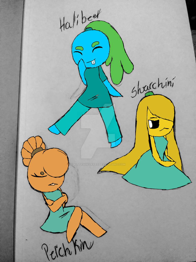 Sharchini Halibeet, sharchini and perchkin colored by kittysuicoffee on DeviantArt