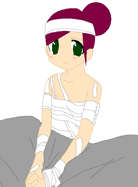 Injured little Ayame