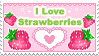 I Love Strawberries Stamp