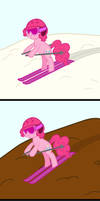 Pinkie tackles skiing