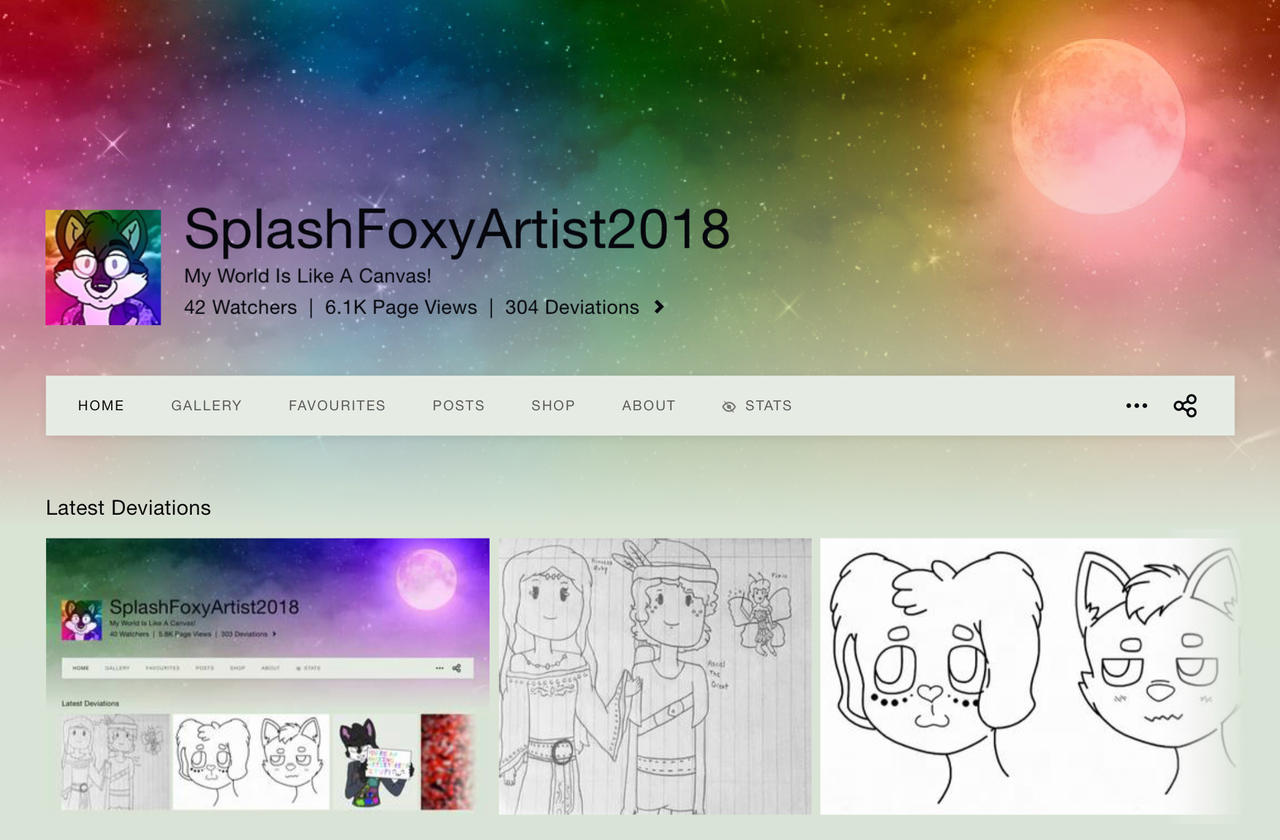 Generic Deviantart Profile DA Profile Updated by SplatterFoxyArtist on DeviantArt