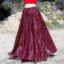 Ameynra fashion maxi skirt, sparkling burgundy