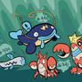 Barboach, Whiscash, Corphish, Crawdaunt