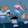 Clamperl, Gorebyss, Huntail, Relicanth, Luvdisc