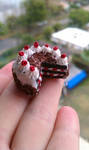Black Forest polymer clay cake by evagirl12