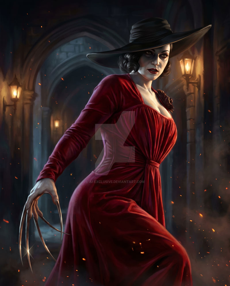 lady dimitrescu red dress RE 8 Village Alcina Dimitrescu Vampire Lady Dimitrescu Dress Red Version Cosplay Costume