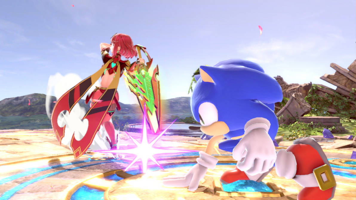 Sonic and Pyra duking it out #1 by RandomIdiotHAHA on DeviantArt