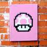 Pink Mario Mushroom Stencil