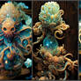 Blown Glass Octopus Triptych
