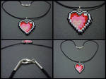 Hand Woven Seed Bead Heart Necklace by Pixelosis