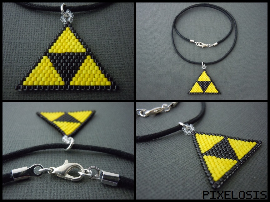 Handmade Seed Bead Triforce Necklace