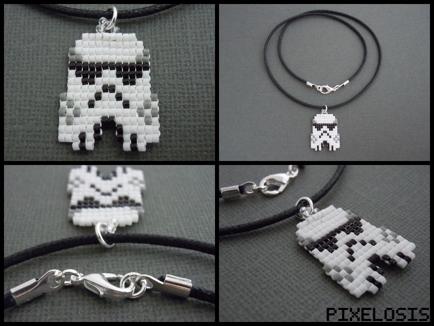 Handmade Seed Bead Stormtrooper Necklace