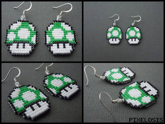 Green Mushroom Earrings