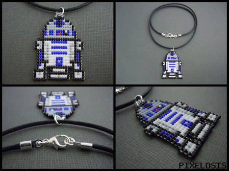 Handmade Seed Bead R2D2 Necklace