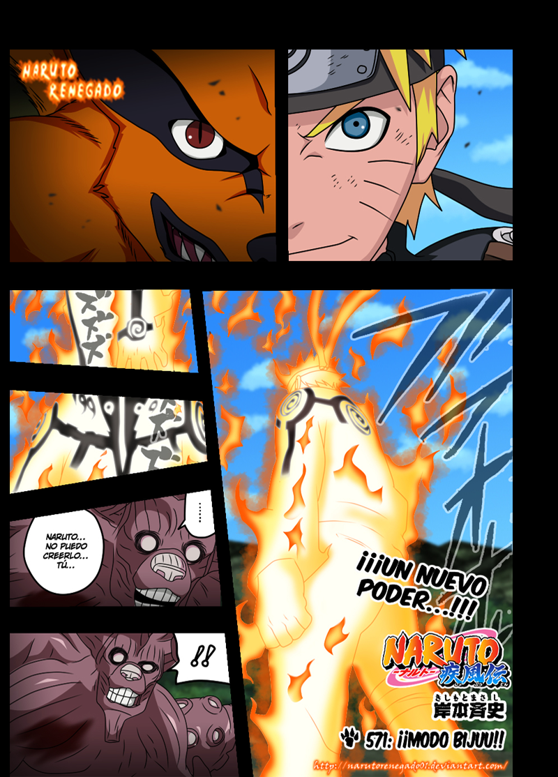 Naruto 571 Modo Bijuu: Un nuevo poder