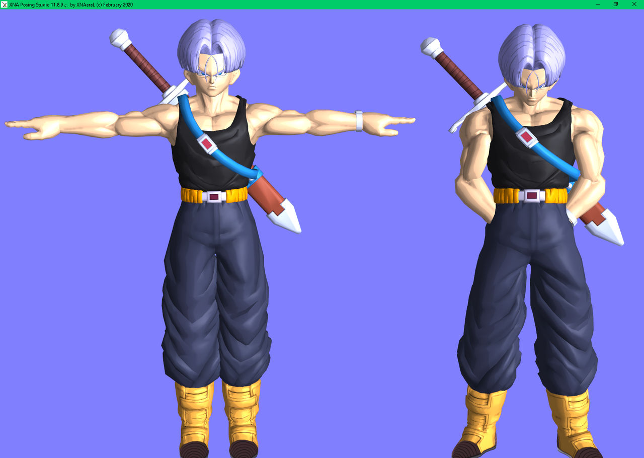 Trunks Back Profile dragonball trunks model dl xps and pose by ore1233 on DeviantArt