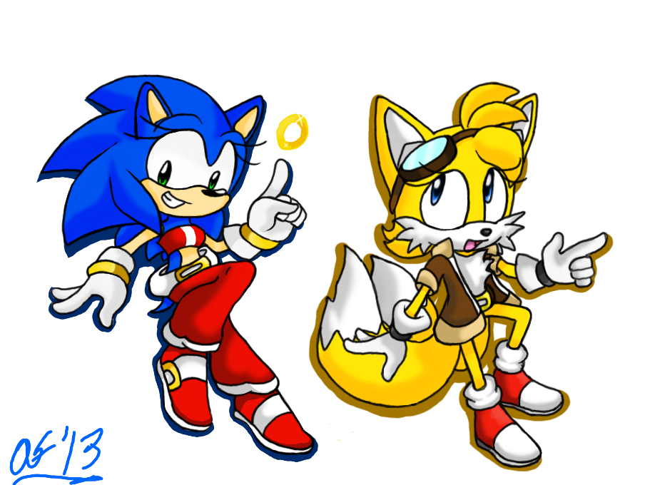 Gender-Bender: Sonic n' Tails by ArtisyOne on DeviantArt