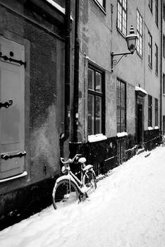 Bike under snow