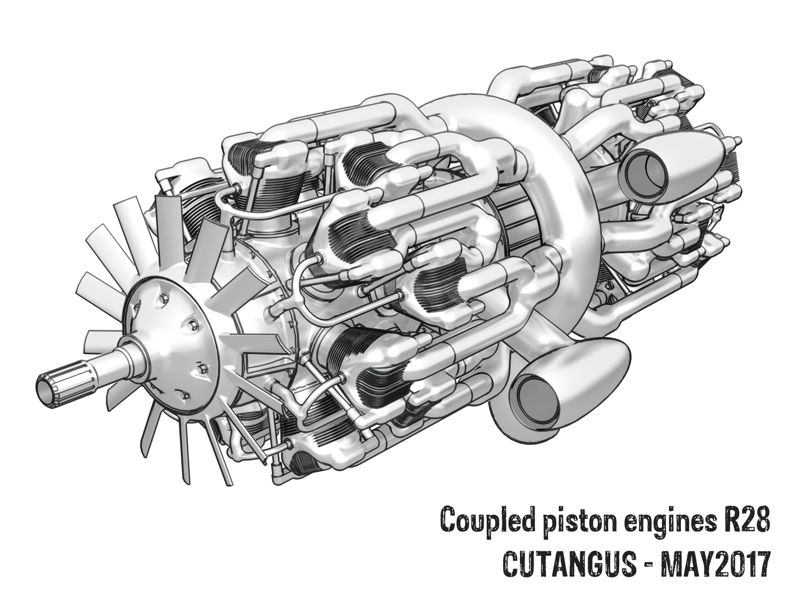 Coupled aircraft engine by CUTANGUS on DeviantArt
