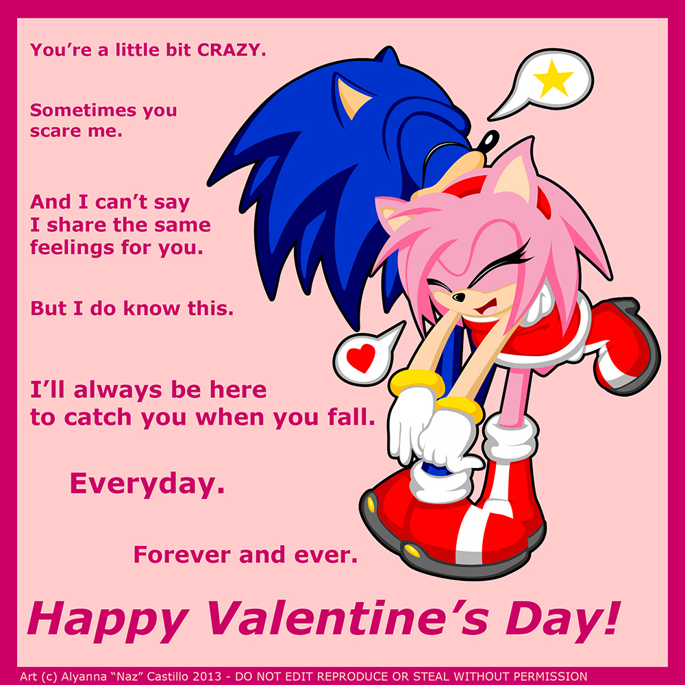 Hey, Happy Valentine's Day, Amy!” Sonic x Amy Art