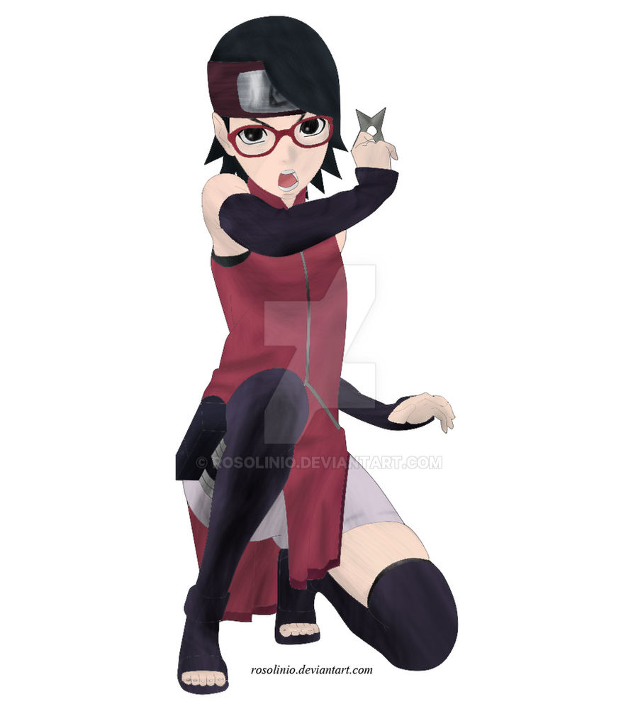 Sarada Uchiha lineart colored