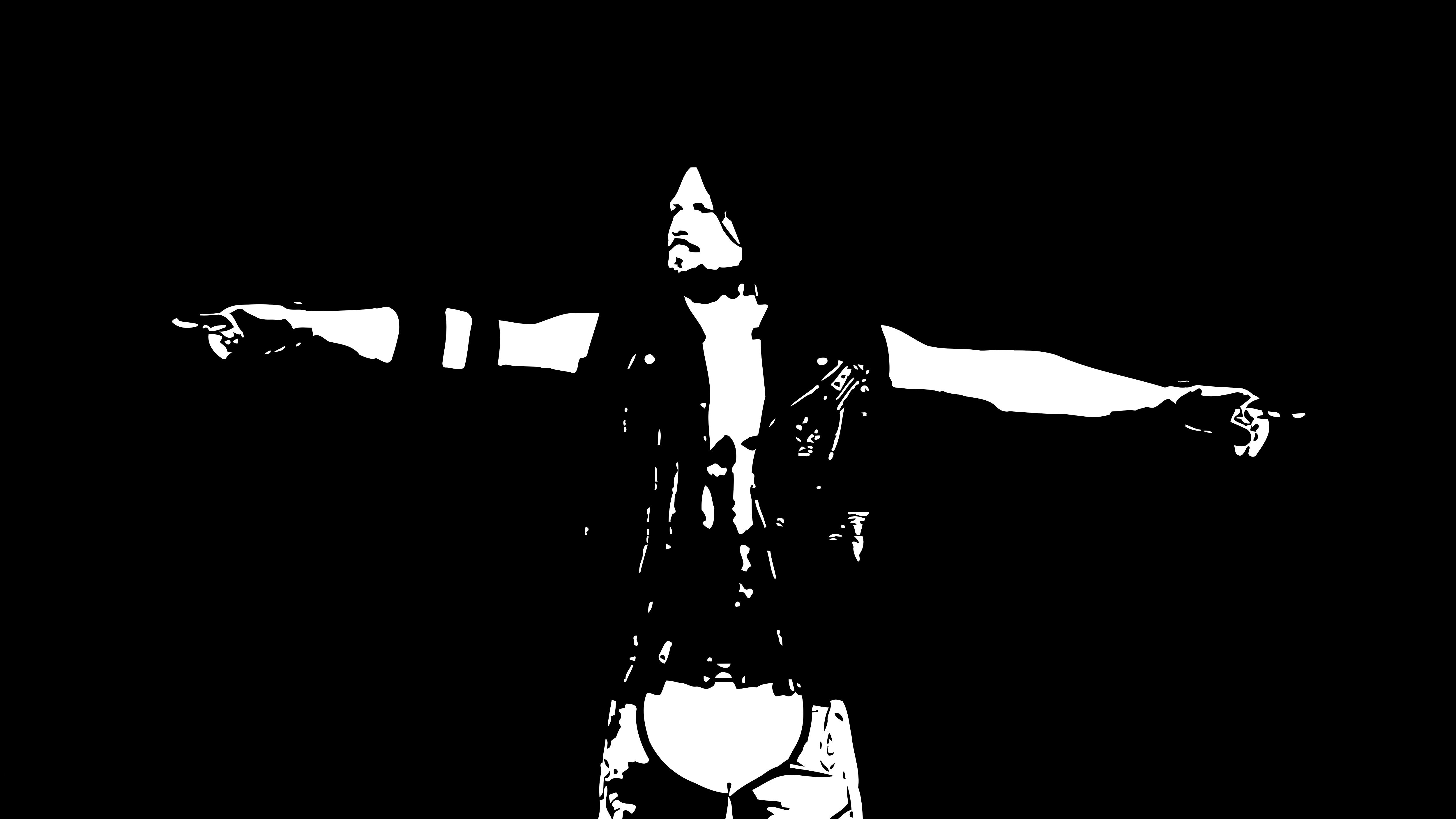 AJ Styles Black and White Wallpaper