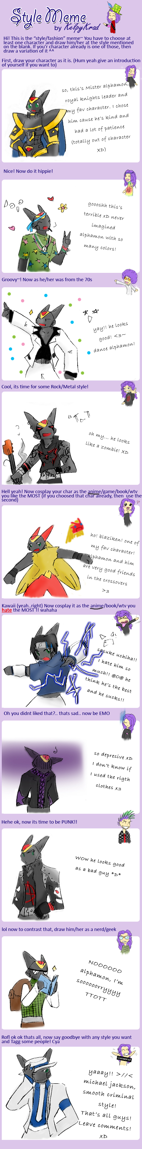 Fashion style meme- alphamon