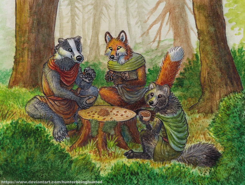 Sharing the peanuts by HunterBeingHunted on DeviantArt