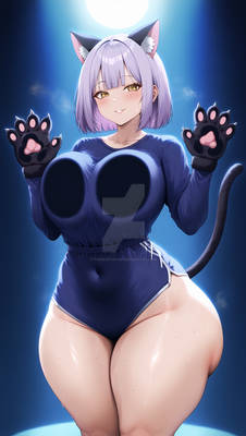 Cat Girl Ayako Phone Wallpaper