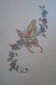 A butterfly tattoo design