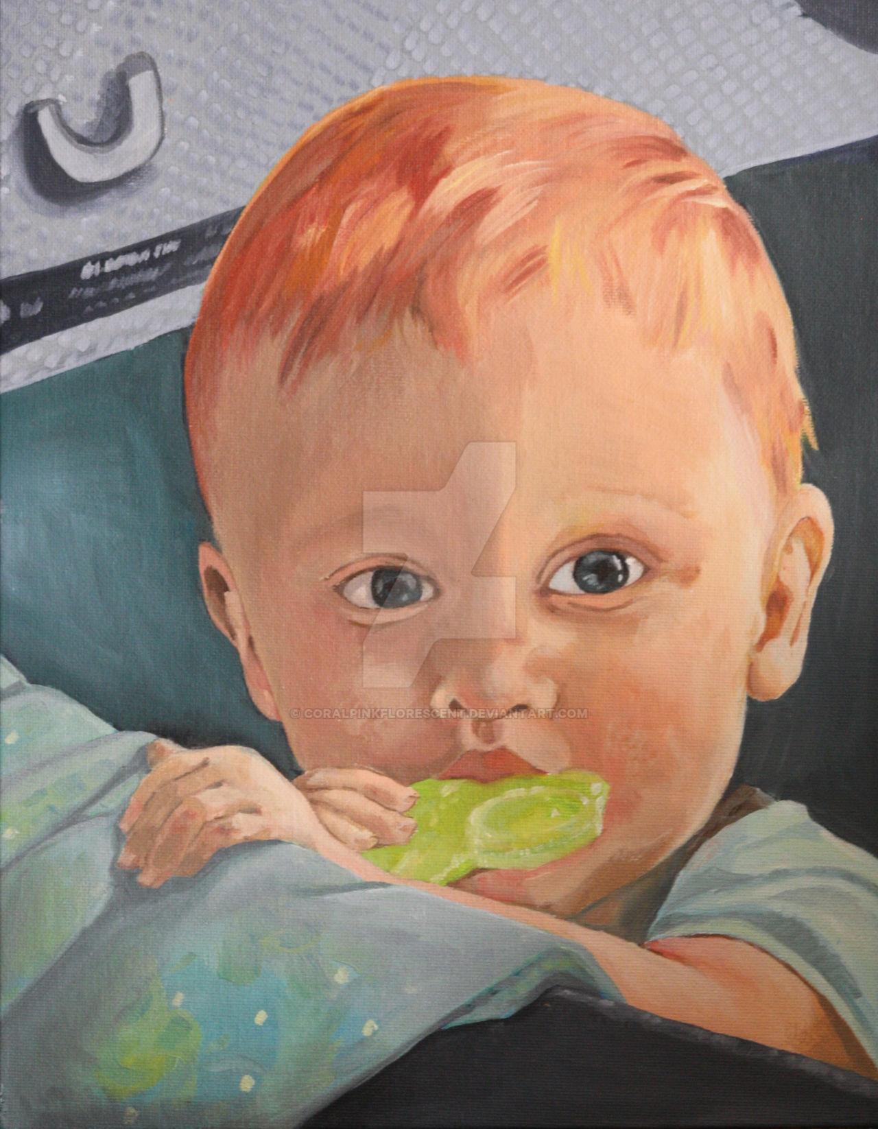 oil painting of  a boy