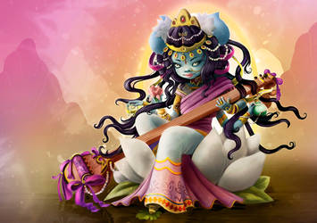 Saraswati GDM card illustration by liransz