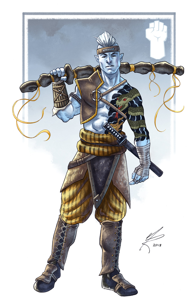 Kensei Monk (color) by MarkHRoberts on DeviantArt