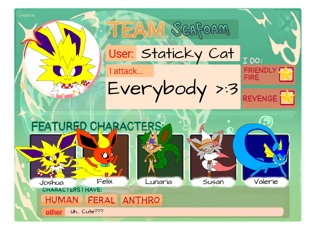 Staticky Cat joins the Art Fight! by StatickyCat on DeviantArt