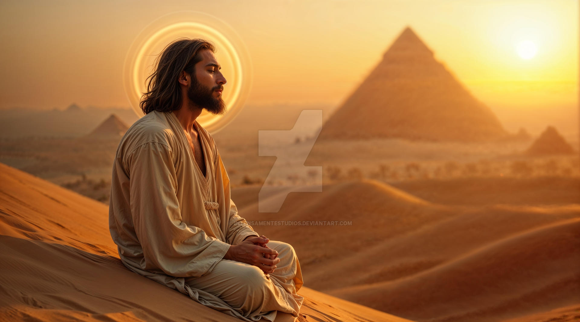 Jesus of Nazareth, age 25, at the Great Pyramid. by IntensamenteStudios ...