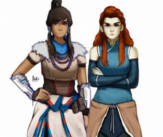 Korra and Aloy outfit swap