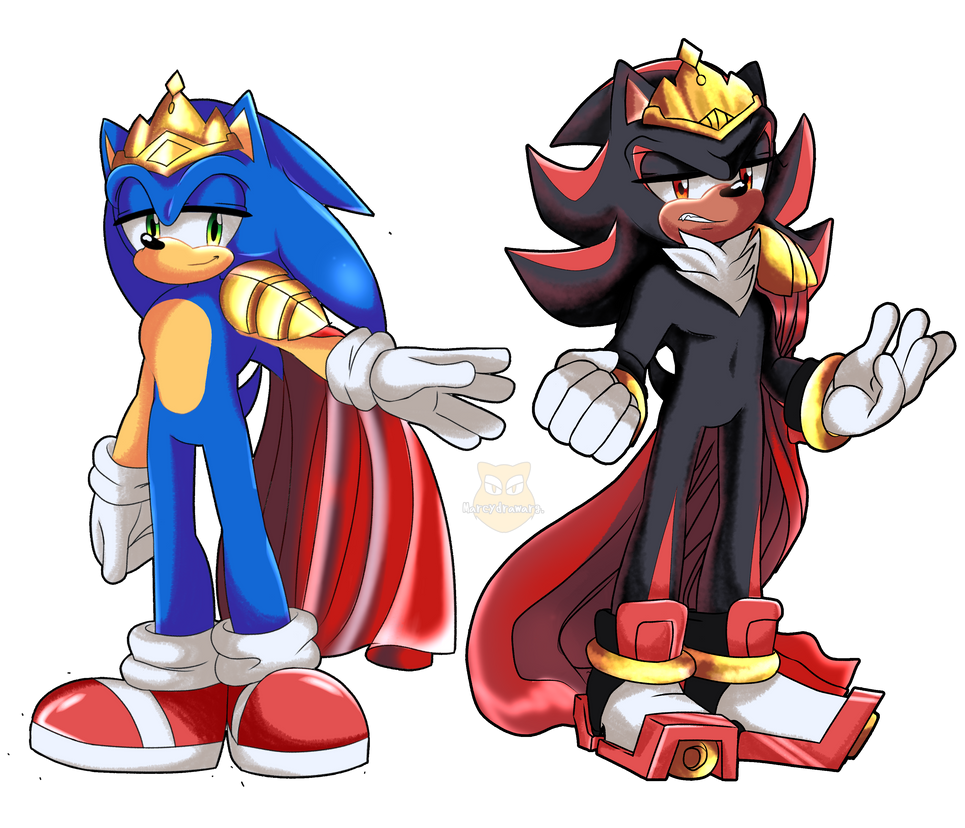 King Sonic and King Shadow V2 by marcydrawarg on DeviantArt