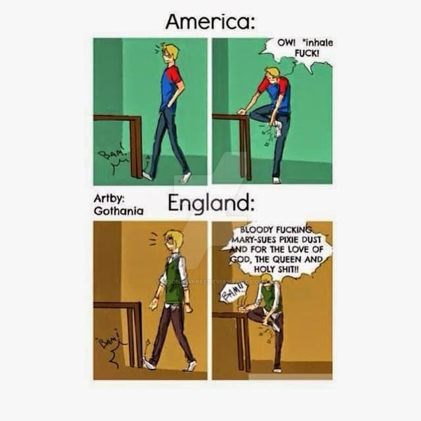 America VS England- Swearing while in pain