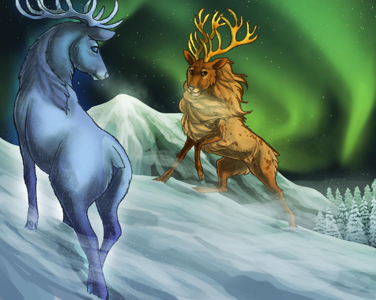 The snow glows white on the mountain tonight | FoV by LEM0NLION on